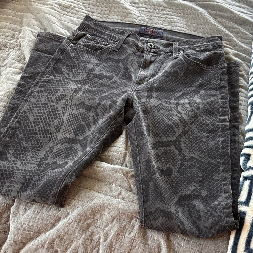 James Jeans Gray Snakeskin Print Denim